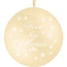 Sachet de 1 ballon "vive les mariés" ivoire