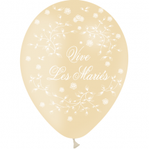 Sachet de 8 ballons "vive les mariés" yvoire