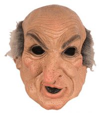 Masque adulte intégral vieil homme latex cheveux gris