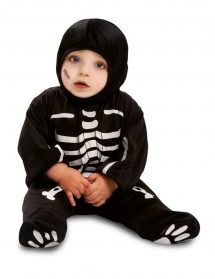 Déguisement combinaison petit squelette noir bébé taille 12-24 mois