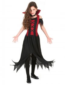 Déguisement vampire rouge fille Halloween taille 10-12 ans