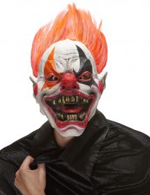 Masque latex clown de l'enfer adulte Halloween