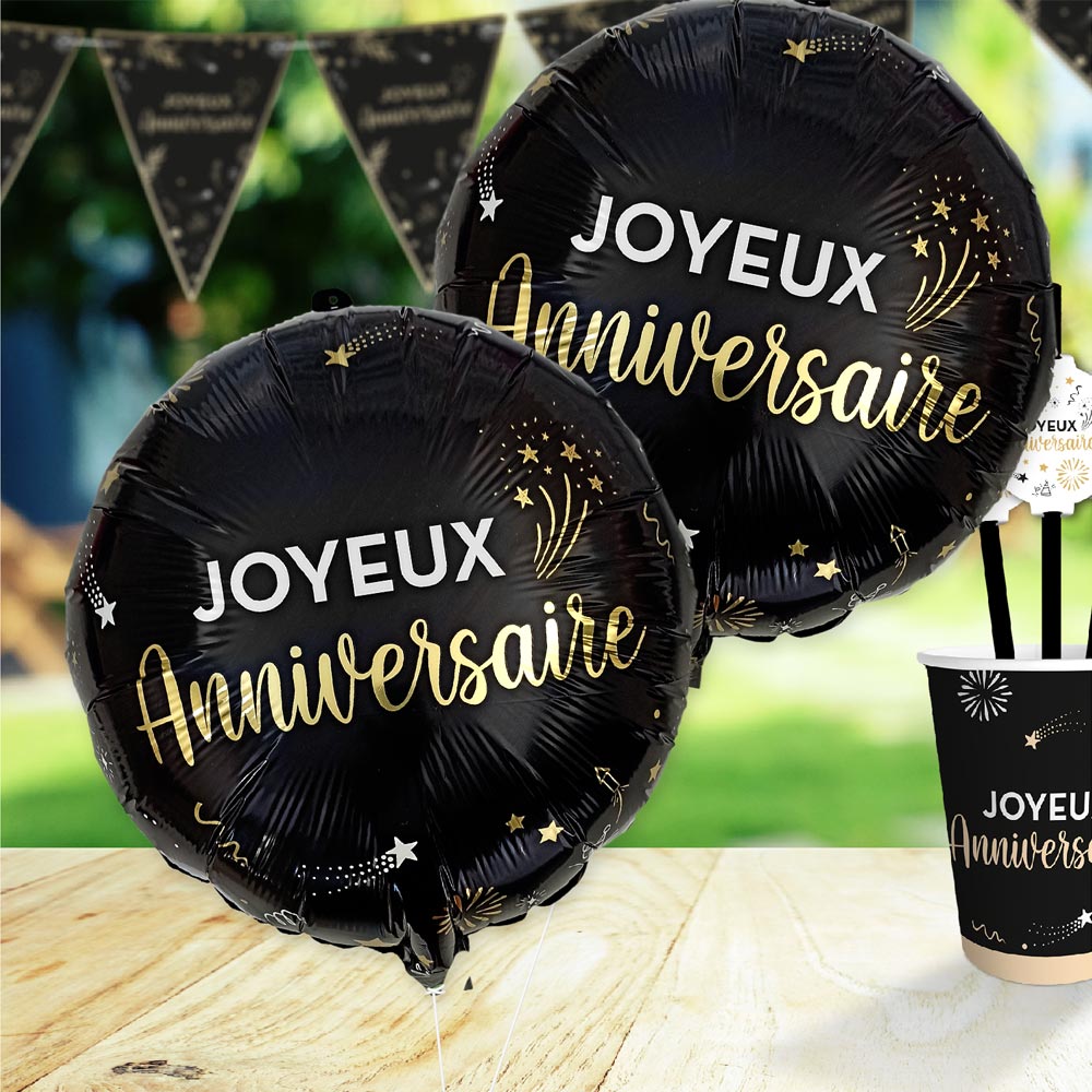 Sachet d'un ballon aluminium ( 45cm) joyeux anniversaire