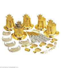 Set cotillons 10 personnes or