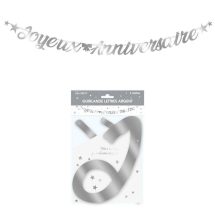 Guirlande lettres joyeux anniversaire argent