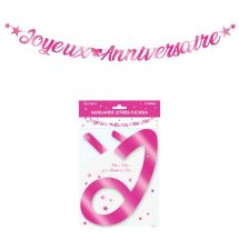 Guirlande lettres joyeux anniversaire fuschia