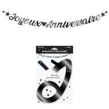 Guirlande lettres joyeux anniversaire noir