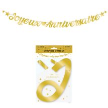 Guirlande lettres joyeux anniversaire or