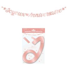 Guirlande lettres joyeux anniversaire rose gold
