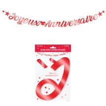 Guirlande lettres joyeux anniversaire rouge