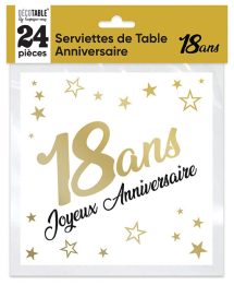 Serviettes or 18 ans