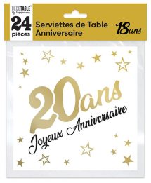 Serviettes or 20 ans