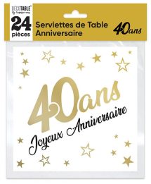 Serviettes or 40 ans