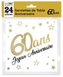 Serviettes or 60 ans