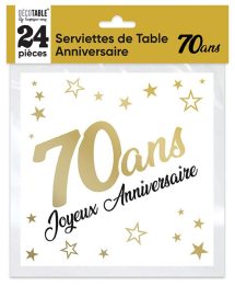 Serviettes or 70 ans