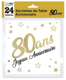 Serviettes or 80 ans