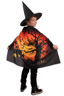 Ensemble cape et chapeau halloween