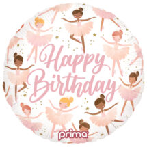 Sachet d'un ballon aluminium ( 45cm) joyeux anniversaire ballerine