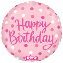Sachet d'un ballon aluminium ( 45cm) joyeux anniversaire rose