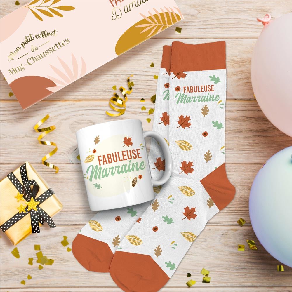 Coffret Mug Chaussettes fabuleuse marraine