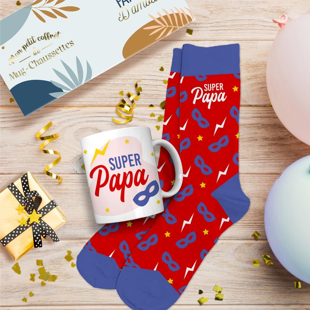 Coffret Mug Chaussettes super papa