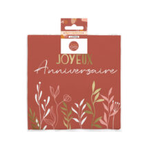 Serviettes joyeux anniversaire terracotta
