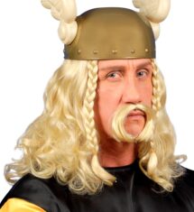 Perruque gaulois avec moustache