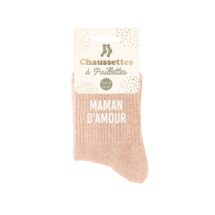 Chaussette paillettes maman d'amour