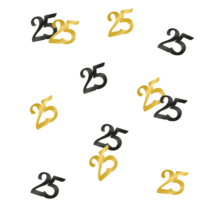 Confetti de table or et noir- 25 ans