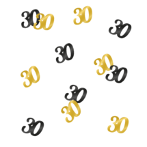 Confetti de table or et noir- 30 ans