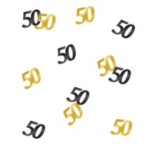 Confetti de table or et noir- 50 ans