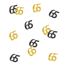 Confetti de table or et noir- 65 ans