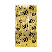 Rideau en lamelle noir et or 80 ans