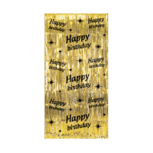 Rideau en lamelle noir et or happy birthday