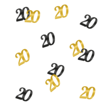 Confetti de table or et noir- 20 ans