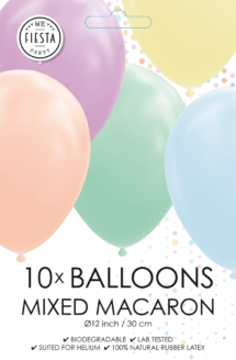 Sachet de 10 ballons latex pastel couleur assortie ( 30 cm)