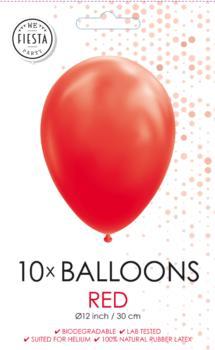 Sachet de 10 ballons latex rouge ( 30 cm)