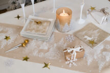 Chemin de table Noël sous la neige